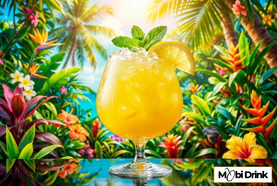 Żółty tropikalny drink Mango Paradise