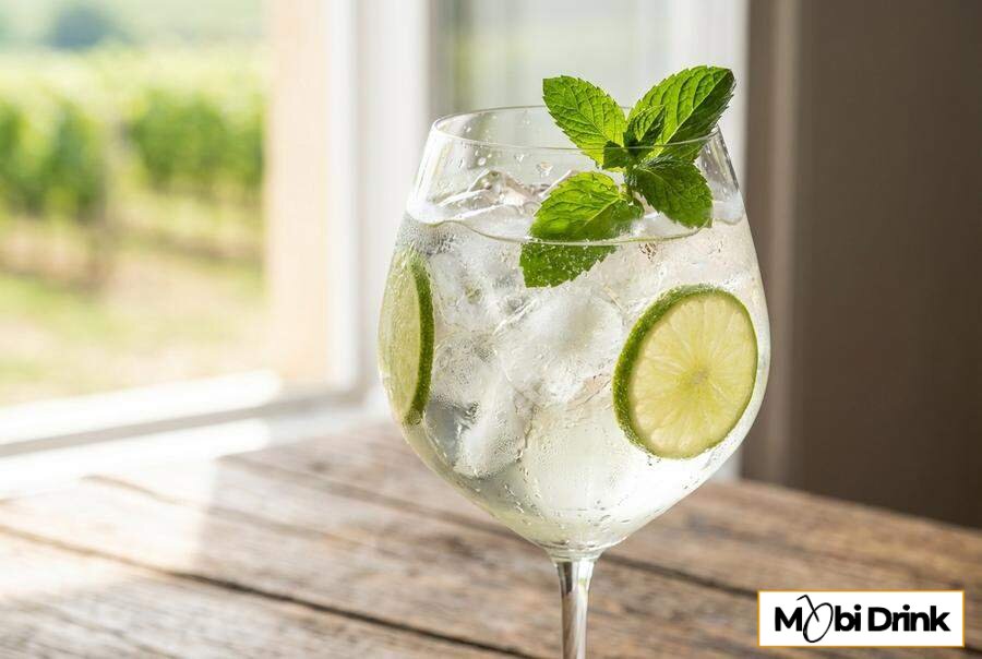 Orzeźwiający drink Martini Royale Bianco z limonką