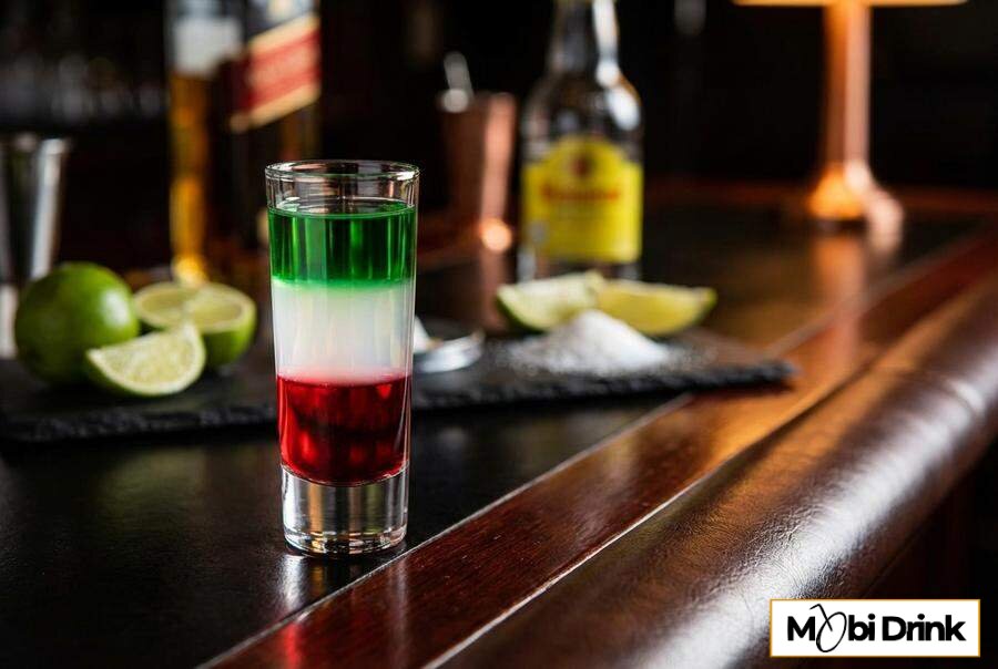 Trójkolorowy shot Mexican Flag warstwowy