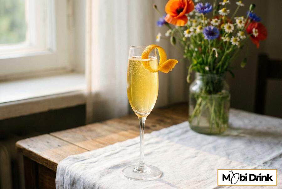 Drink Mimosa z szampanem i sokiem