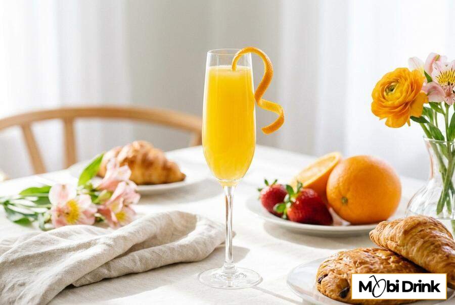 Elegancki kieliszek Mimosa z sokiem pomarańczowym