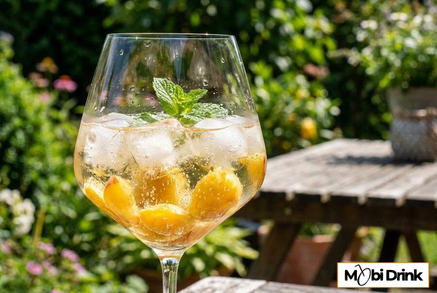 Mirabelkowy Spritz z prosecco i owocami