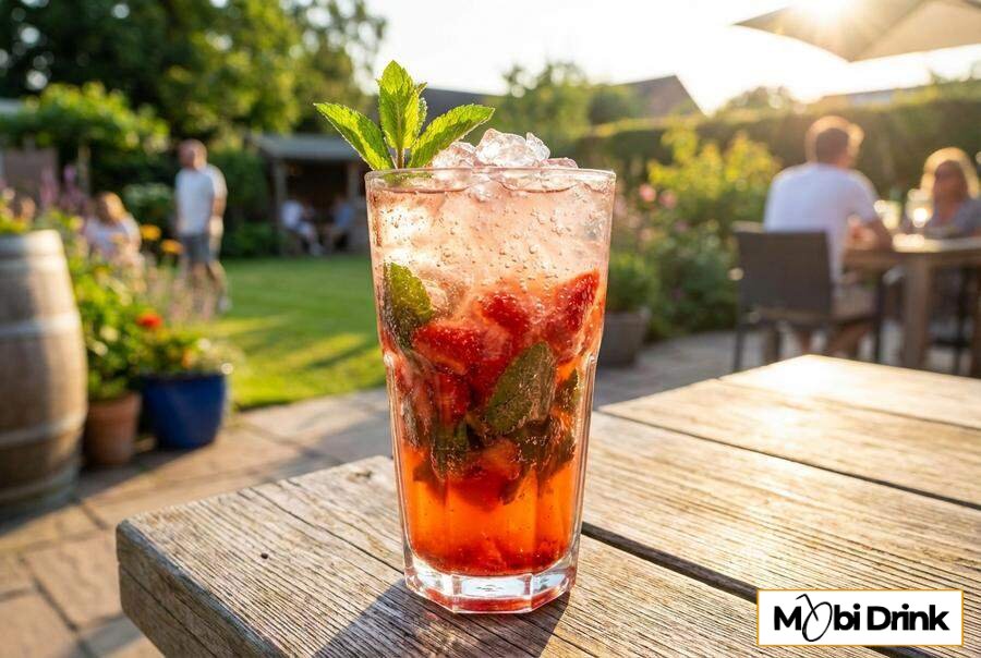 Owocowe mojito truskawkowe bez dodatku alkoholu.