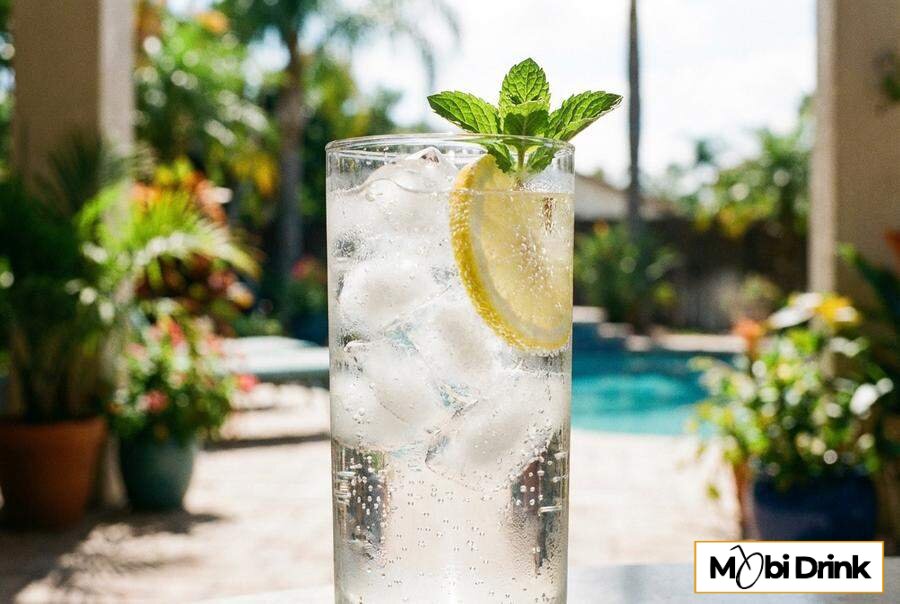 Orzeźwiający drink Molinari Collins w wysokiej szklance