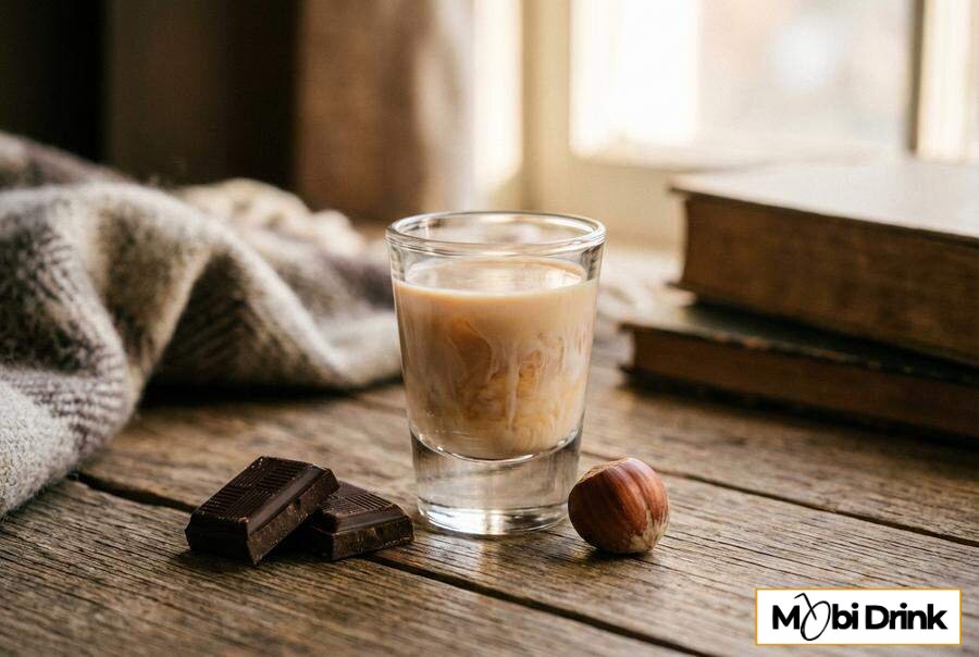 Kremowy shot Monte o smaku orzechowym z mlekiem