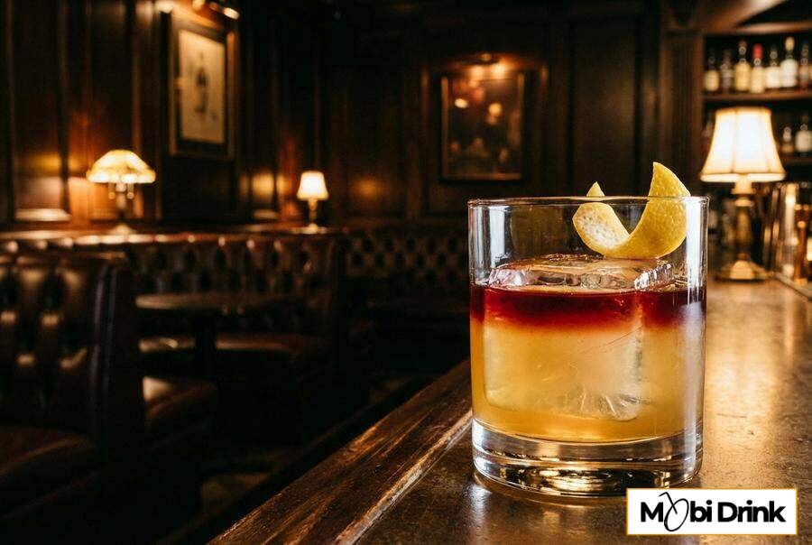 Whiskey sour z warstwą wina