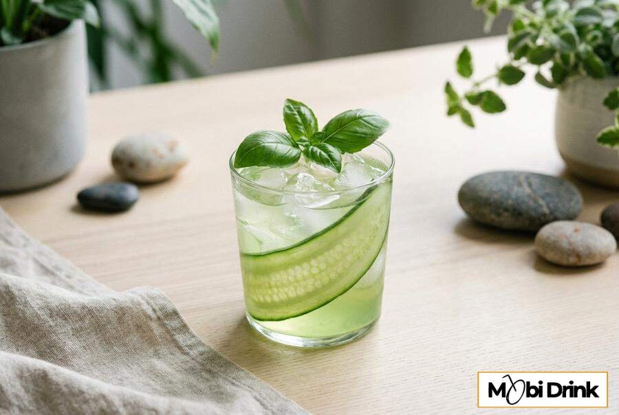 Orzeźwiający drink z ogórkiem i bazylią