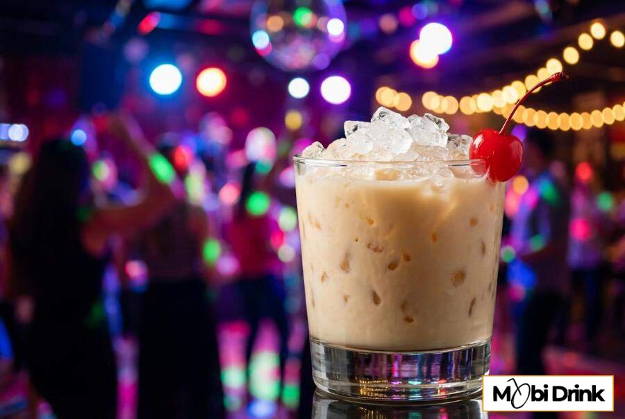 Słodki drink Orgasm na lodzie z wisienką