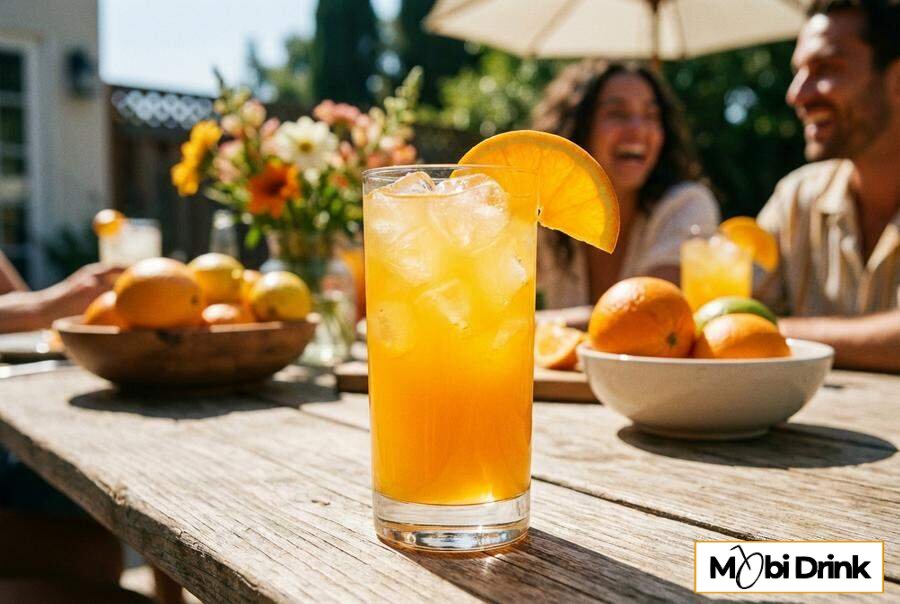 Słodki drink Passion z sokiem pomarańczowym