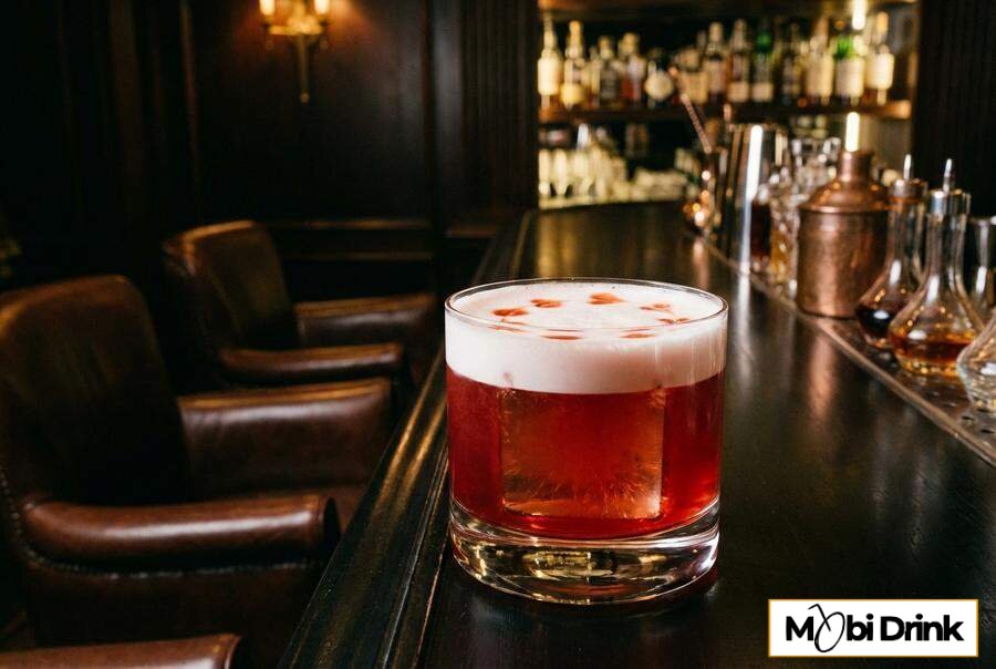 Drink Passoa Sour z pianką w niskiej szklance