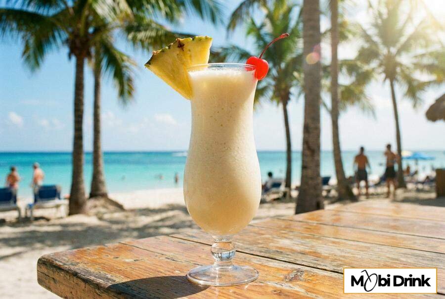 Kremowy drink Pina Colada z ananasem