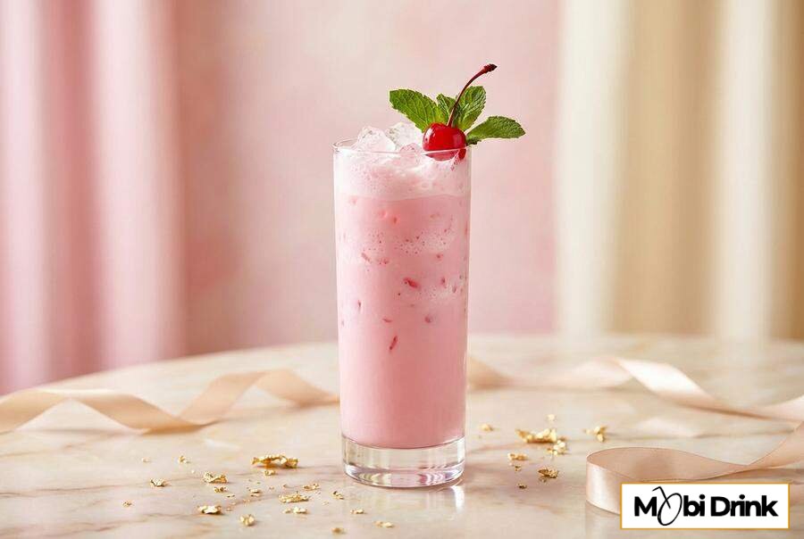 Różowy drink Pink Lady z Malibu i grenadyną