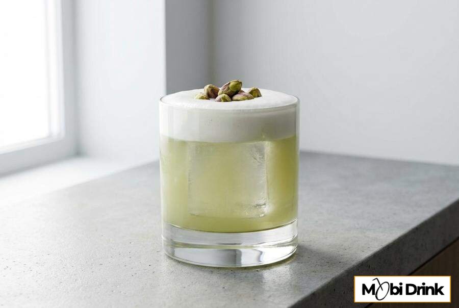 Koktajl Pistachio Sour z puszystą pianką