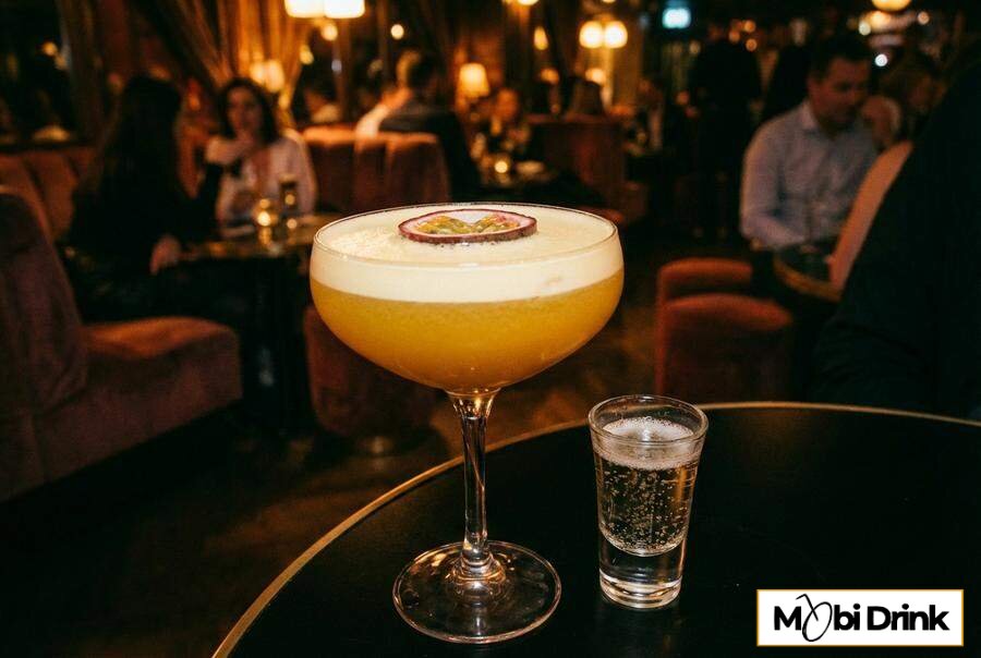 Pornstar Martini z marakują i kieliszkiem prosecco