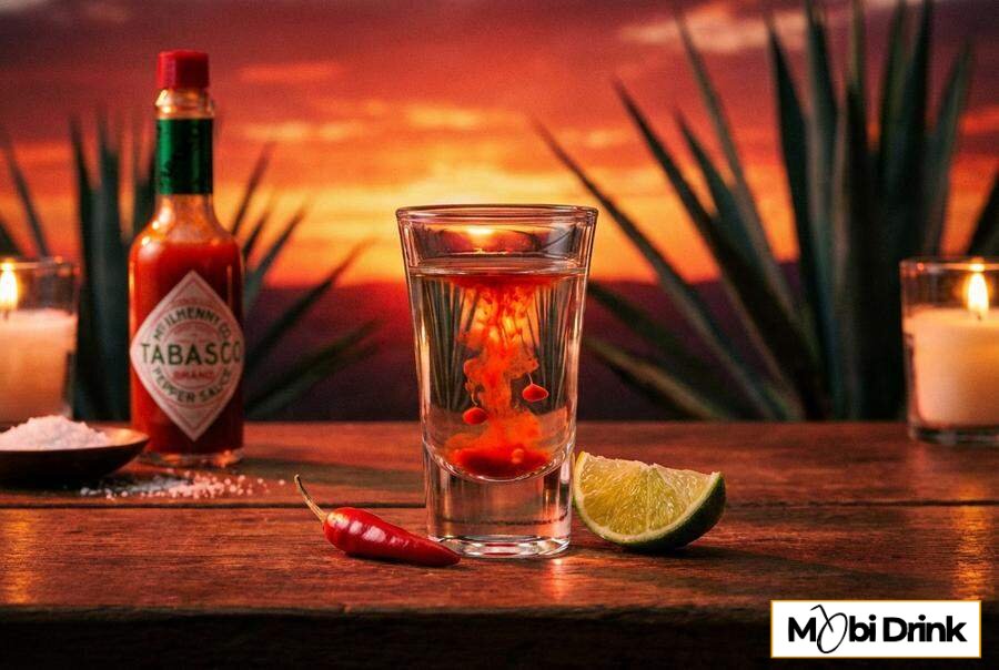 Pikantny shot Prairie Fire z tabasco