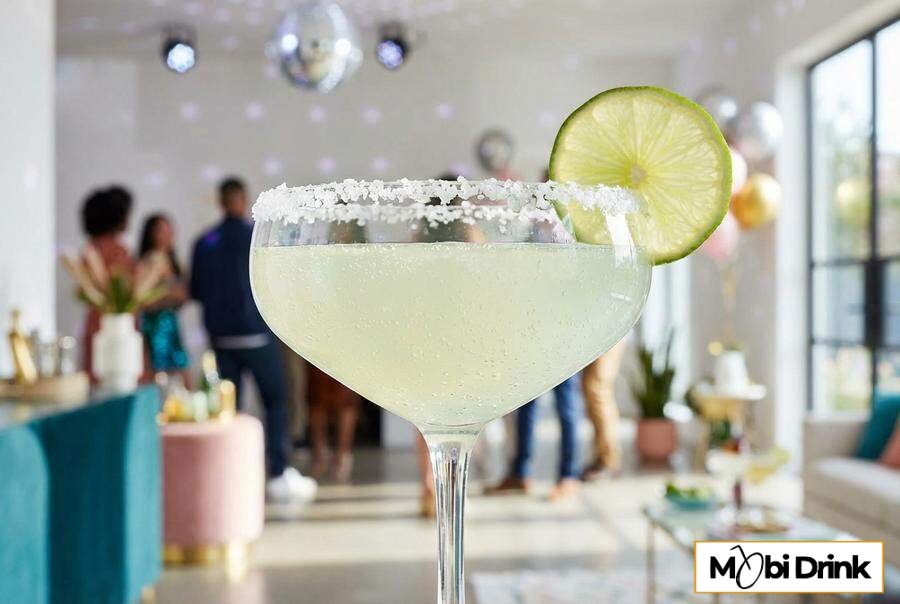 Margarita z prosecco w kieliszku z solą