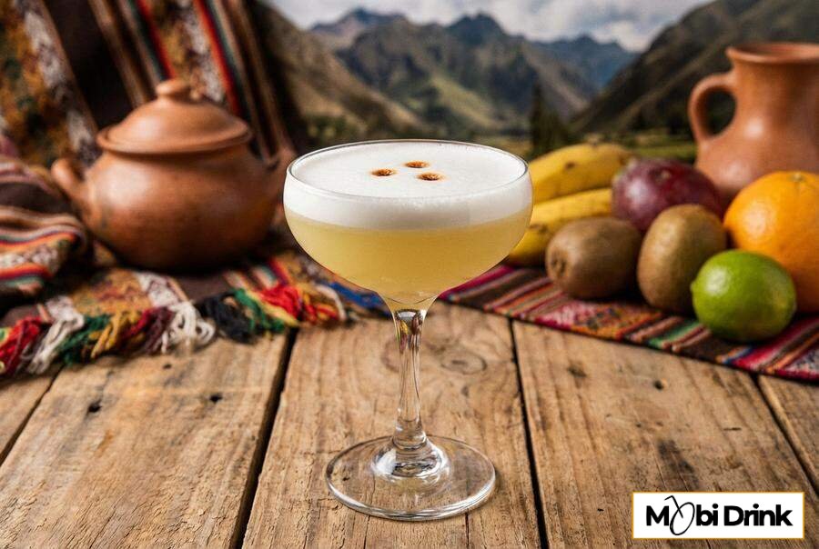 Peruwiański Pisco Sour z pianką i kroplami angostury