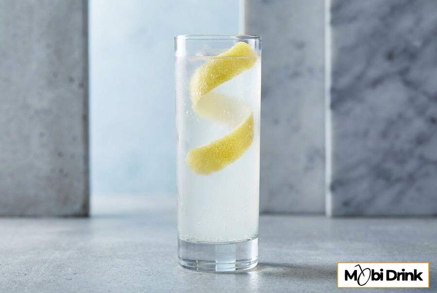 Klasyczny musujący drink Raki Fizz w wysokiej szklance