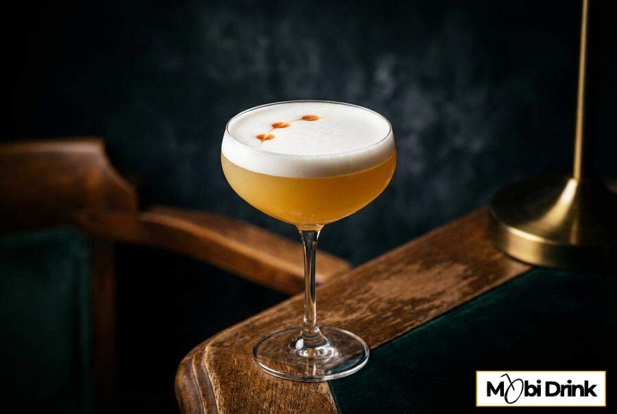 Elegancki Rakija Sour z pianką w kieliszku