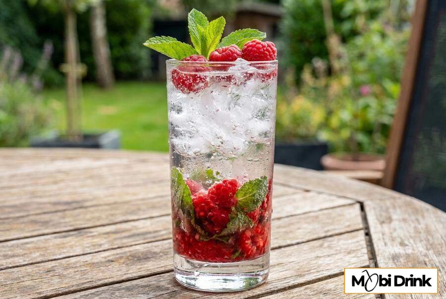 Malinowe Mojito z kruszonym lodem i miętą