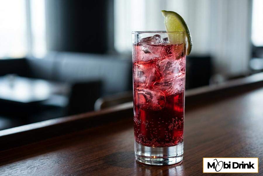 Czerwony drink Razz WooWoo z sokiem żurawinowym