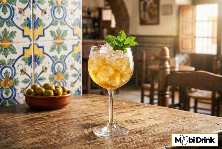 Hiszpański drink Rebujito z sherry i miętą