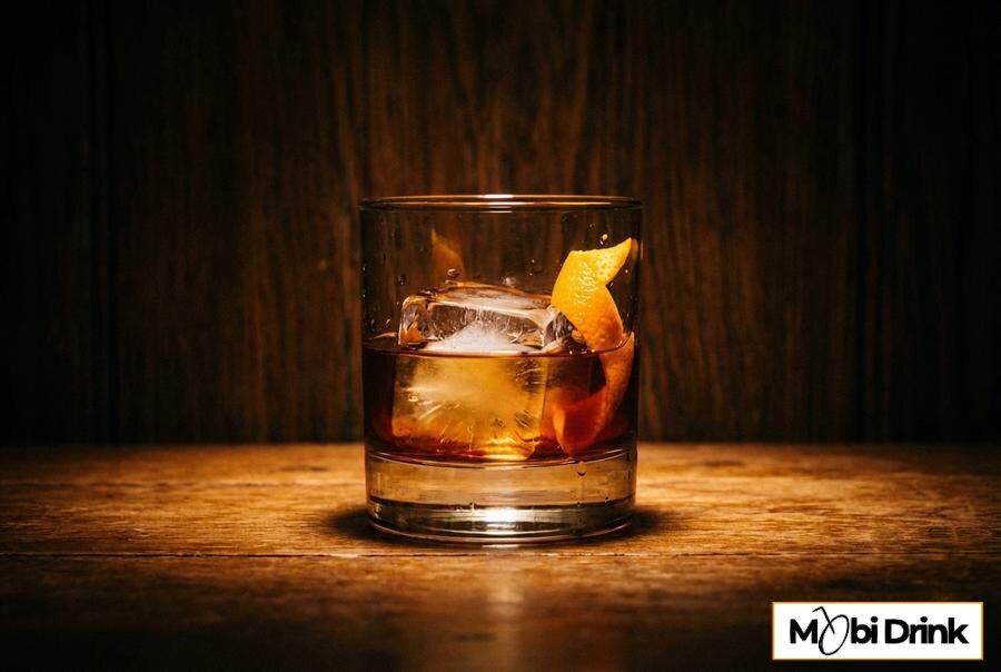 Rum Old Fashioned w niskiej szklance