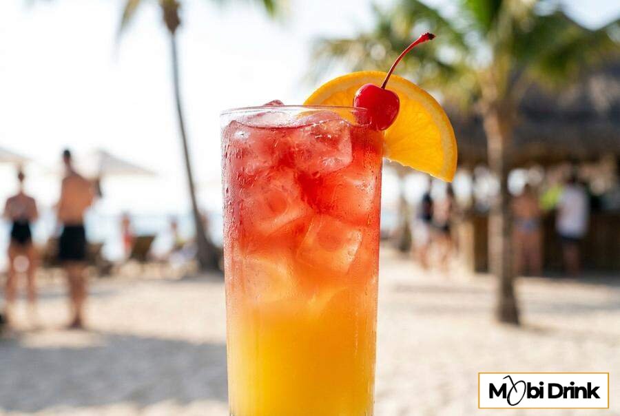 Kolorowy drink Sex on the Beach z pomarańczą