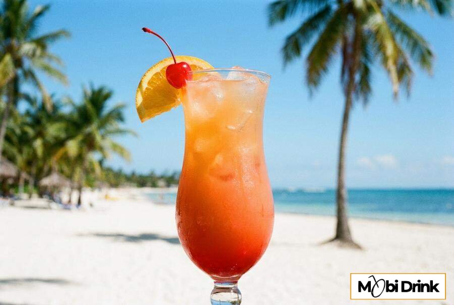 Kolorowy drink Sex on the Beach z pomarańczą