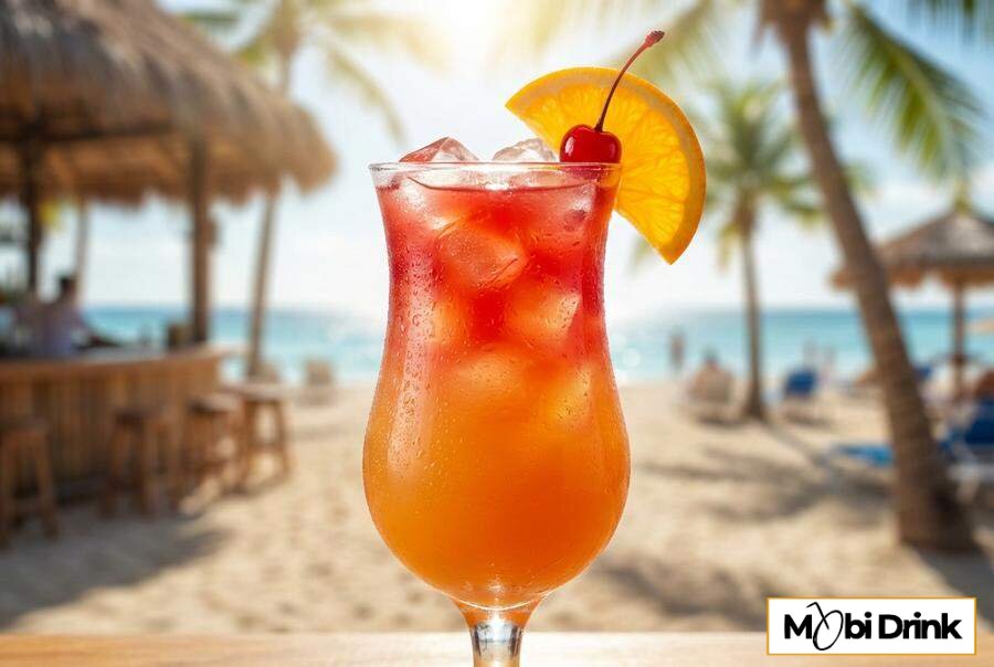 Kolorowy drink Sex on the Beach z pomarańczą