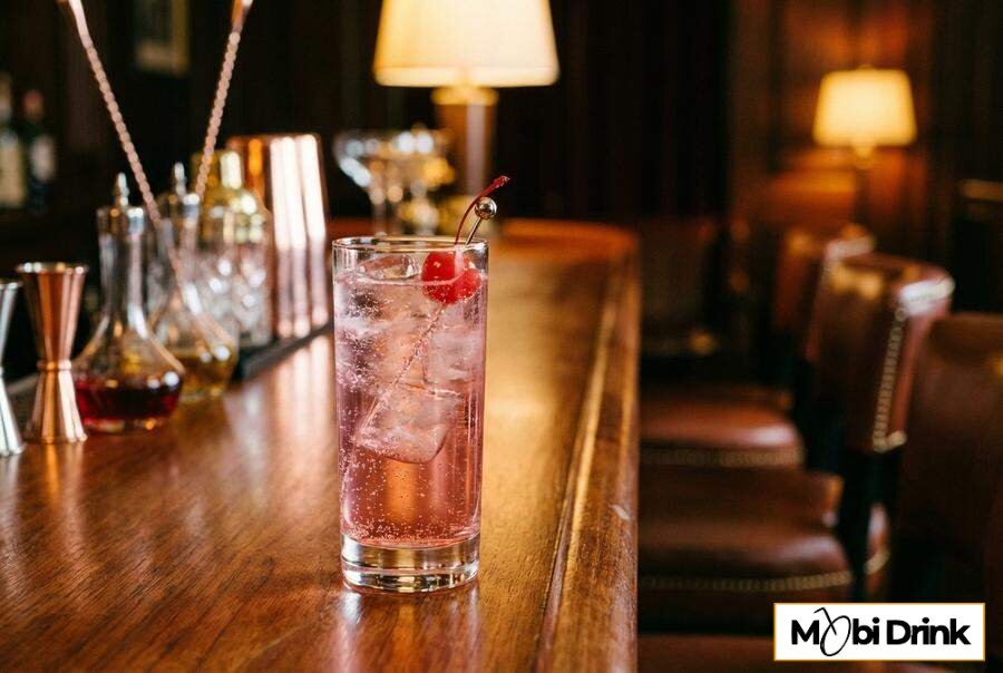 Słodki różowy drink bezalkoholowy Shirley Temple.