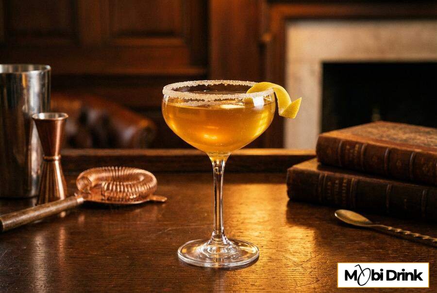 Drink Sidecar na bazie koniaku w kieliszku