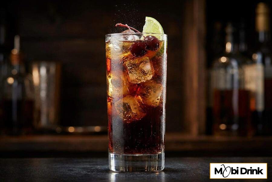 Prosty drink Soplica Wiśniowa z colą i limonką