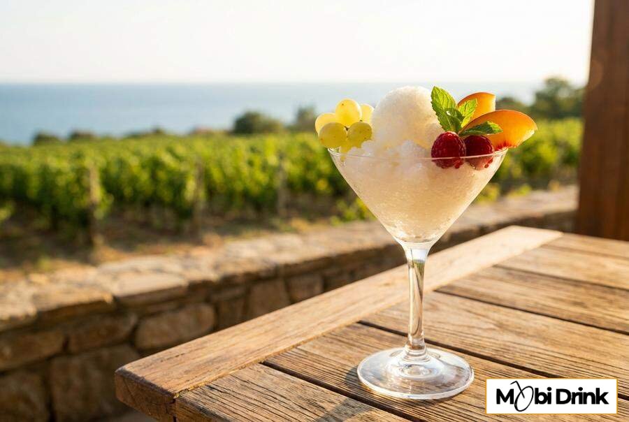 Mrożony sorbet z białym winem deserowy