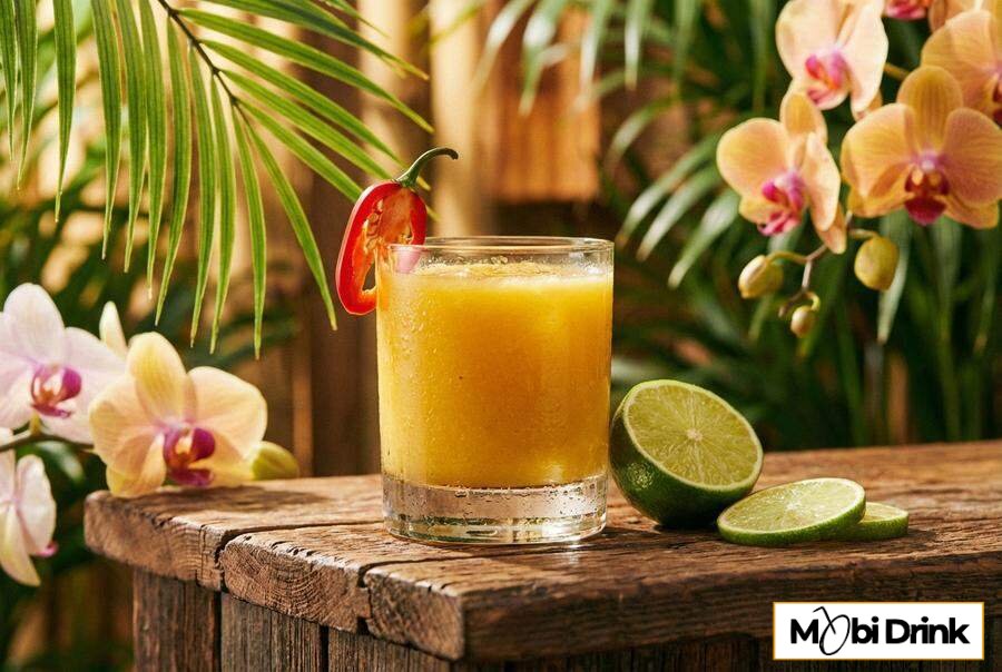 Pikantny drink z mango i chili bez alkoholu.