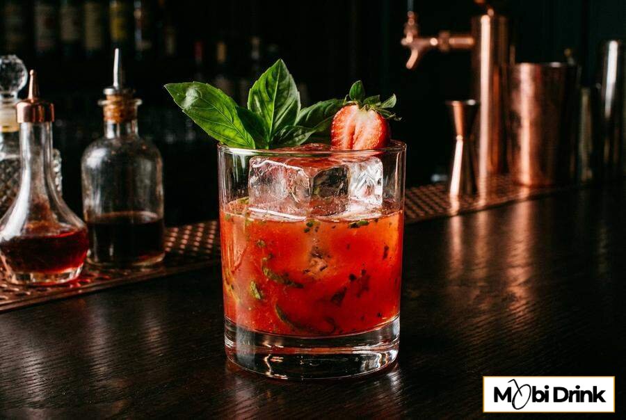 Koktajl Strawberry Basil Smash z bazylią