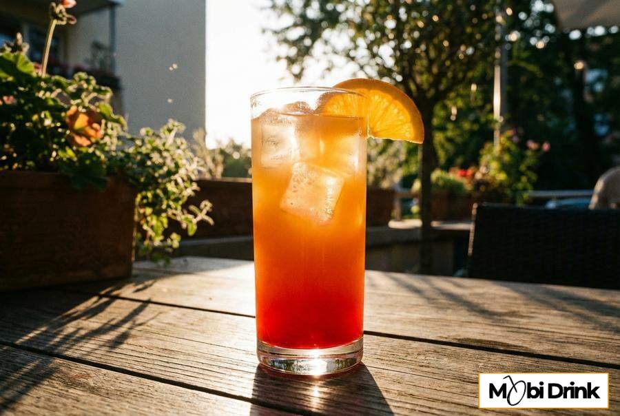 Warstwowy drink bezalkoholowy tequila sunrise.