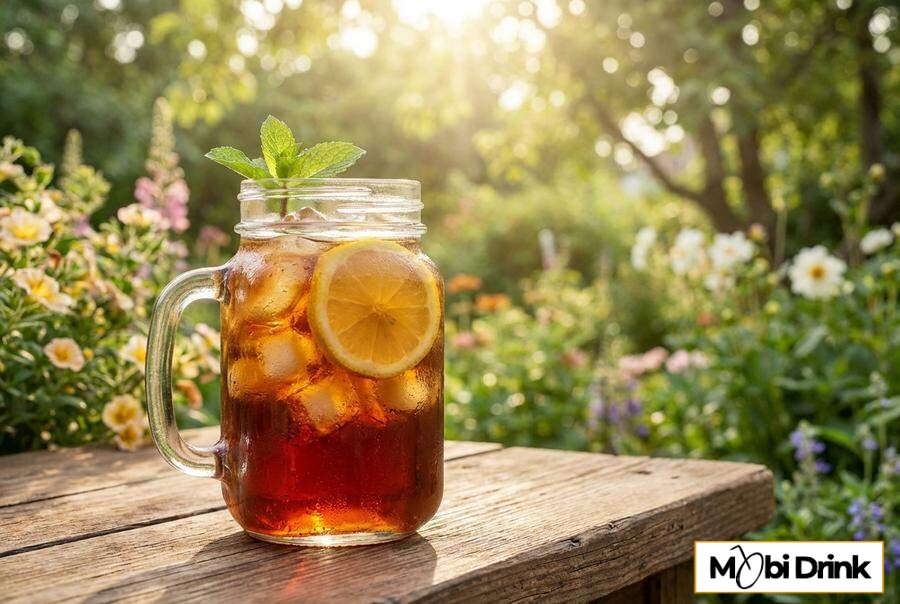 Mrożona herbata z Jack Daniels Honey w słoiku