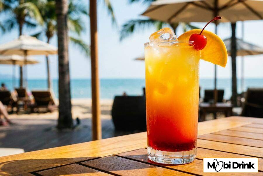 Kolorowy drink Tequila Sunrise z grenadyną