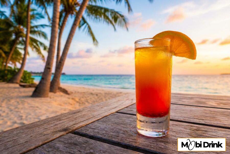 Warstwowy shot Tequila Sunrise z efektem gradientu