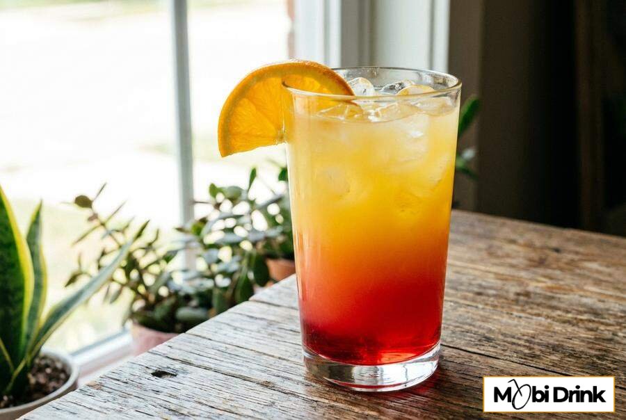 Koktajl Tequila Sunrise z czerwoną warstwą