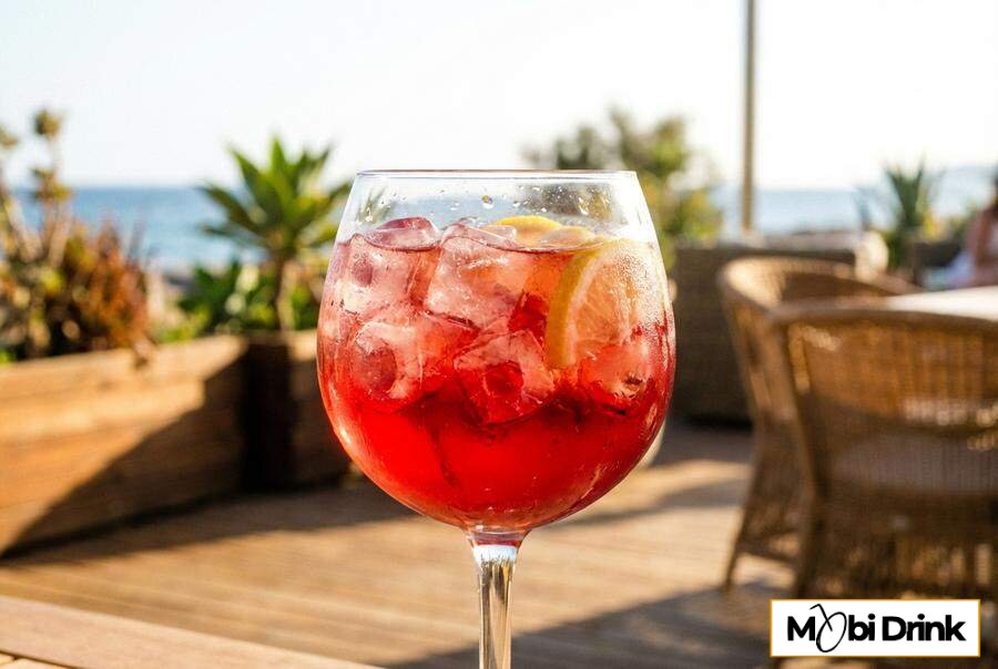 Orzeźwiające Tinto de Verano z dużą ilością lodu