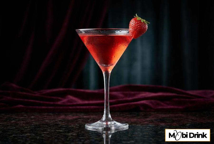 Eleganckie Truskawkowe Martini w kieliszku