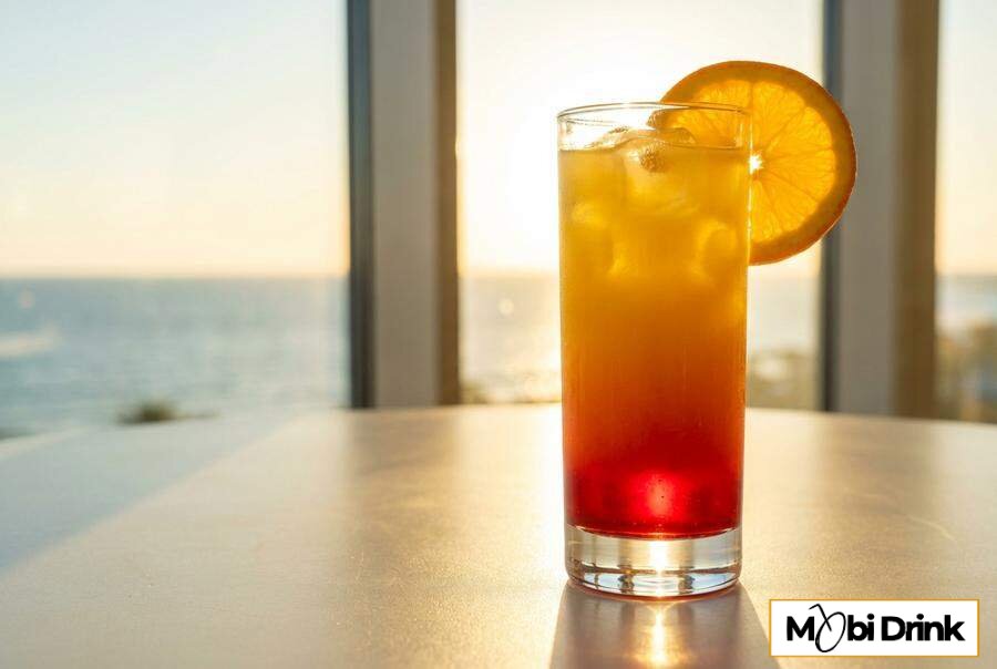 Kolorowy drink vodka sunrise z grenadyną