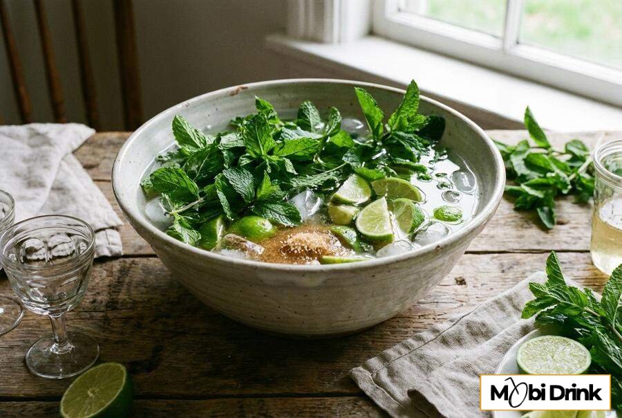 Mojito w dużej wazie na wesele