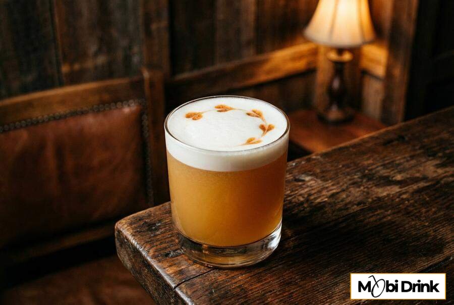 Whiskey Sour z pianką w niskiej szklance