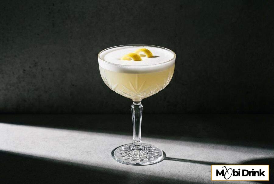 Elegancki drink White Lady z białą pianką