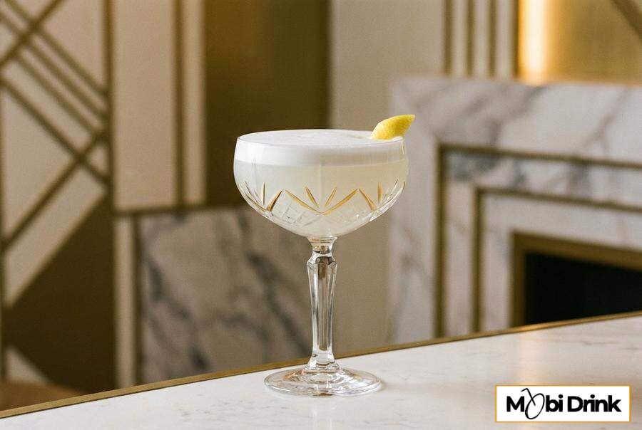 Biały drink White Lady z pianką w kieliszku