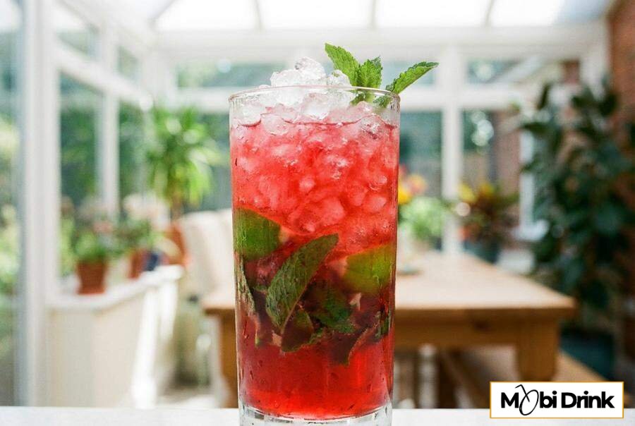 Orzeźwiające wiśniowe mojito z miętą