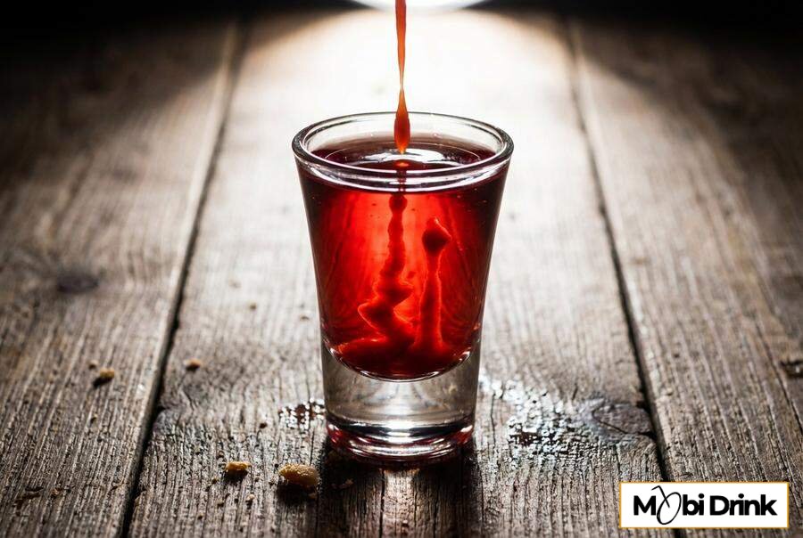 Pikantny shot wściekły wiśniak z tabasco